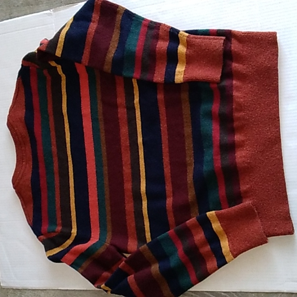Gap men's orange stripes wool blend sweater size Medium - Picture 6 of 6